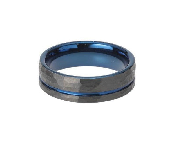 Tungsten Hammered Ring