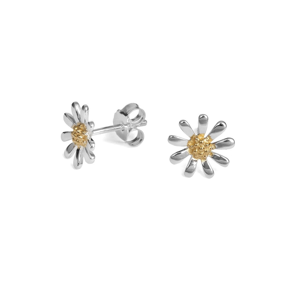 Silver Medium Daisy Stud Earrings