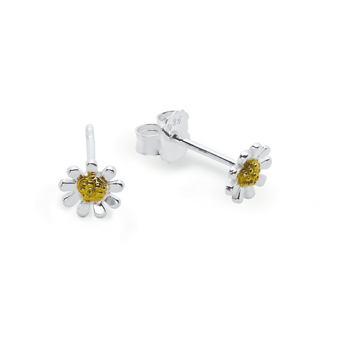 Silver Tiny Daisy Stud Earrings