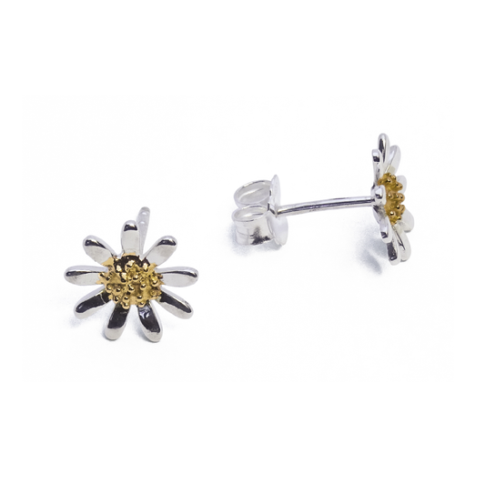 Silver Medium Daisy Stud Earrings