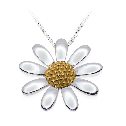 Silver Medium Daisy Pendant