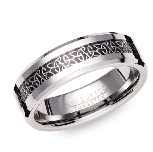 Tungsten Carbon Fibre Inlay Ring