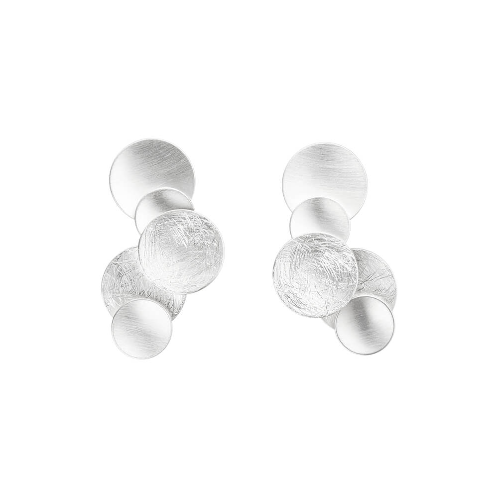 Silver Multi Circle Drop Earrings