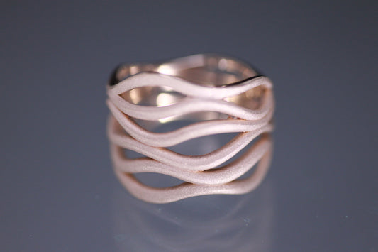 Silver Wave Ring, Rose