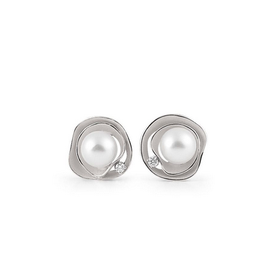 Dune Diamond and Pearl Earrings by Annamaria Cammilli