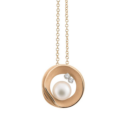 Infinity Diamond and Pearl Pendant by Annamaria Cammilli