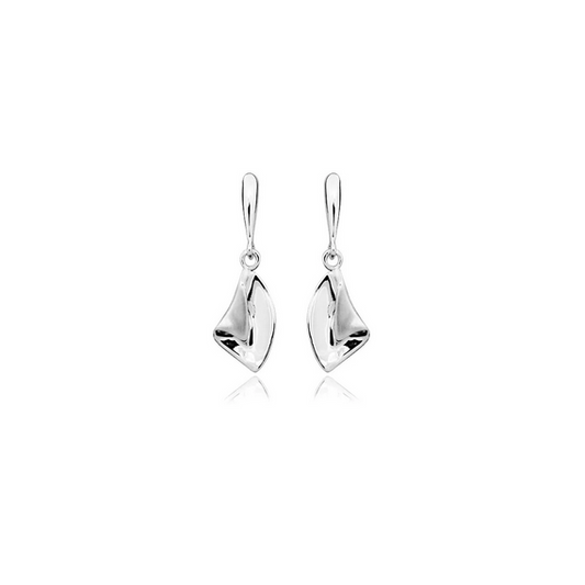 Silver Fold Drop Earrings