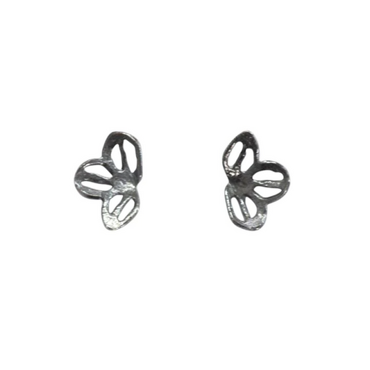 Silver Flower Stud Earrings