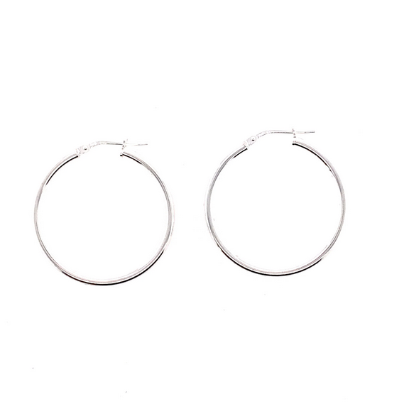 Silver Hoop Earrings - 25mm