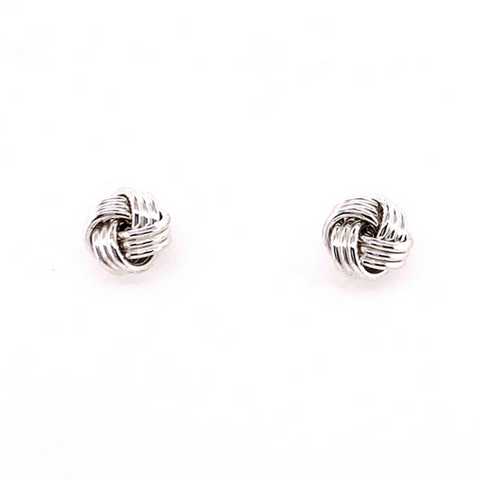 Silver Knot Stud Earrings