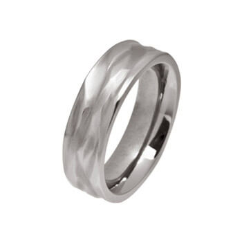 Titanium Carved Wave Ring, 6mm