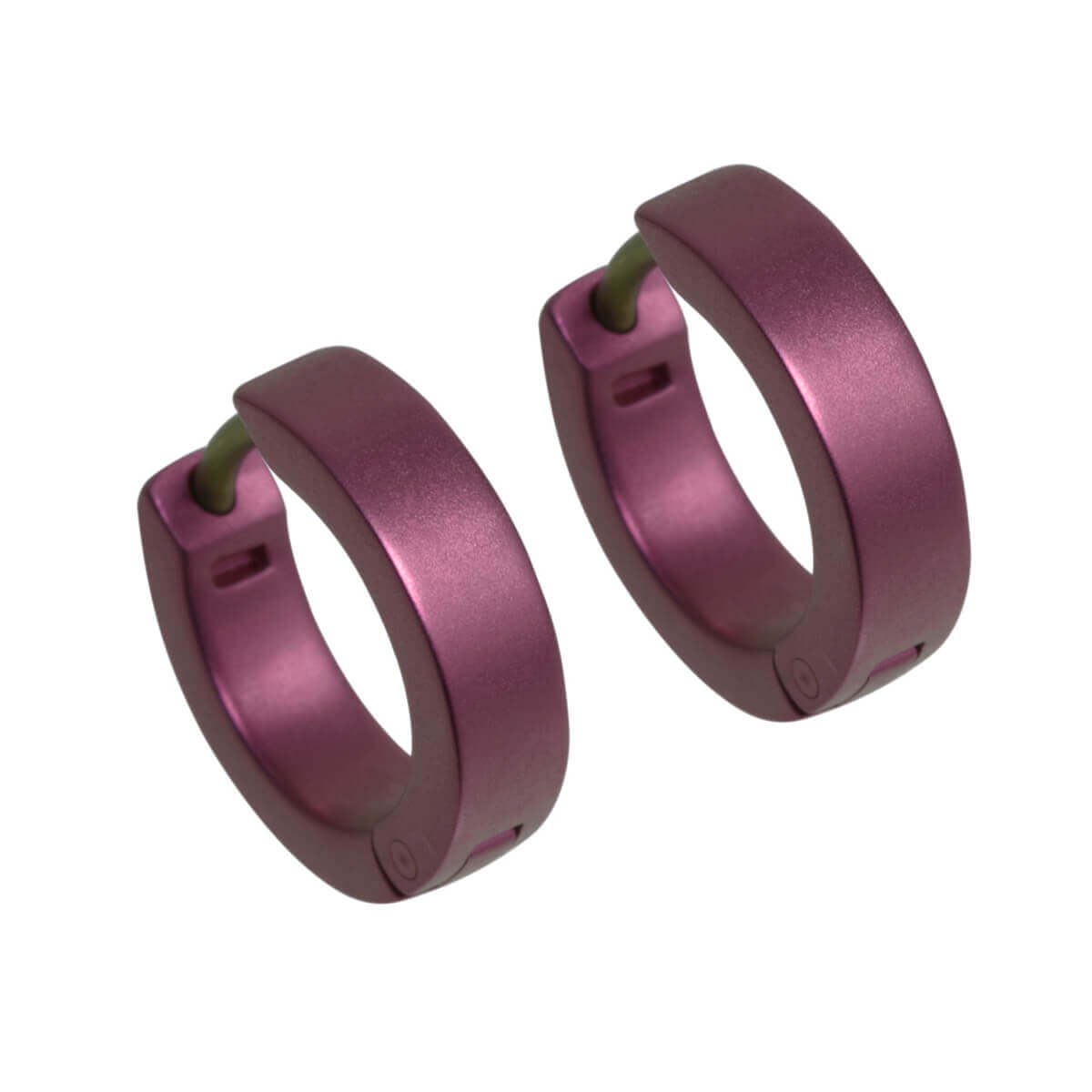 Titanium Small Hinged Hoop Earrings - Pink/Purple Tones