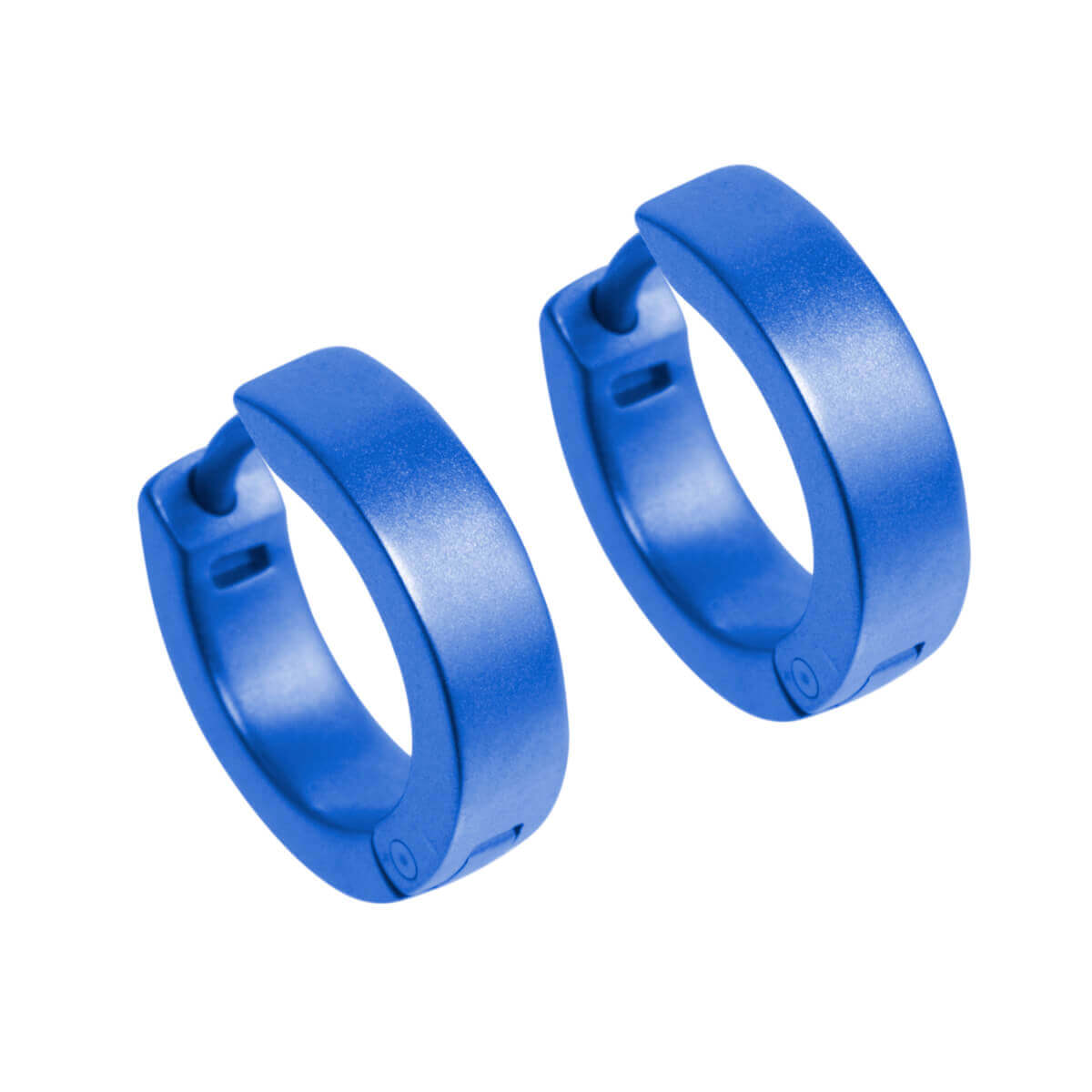 Titanium Hinged Hoops - Blue 12mm