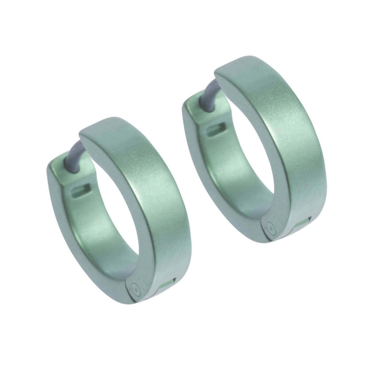 Titanium Small Hinged Hoop Earrings - Blue/Green Tones