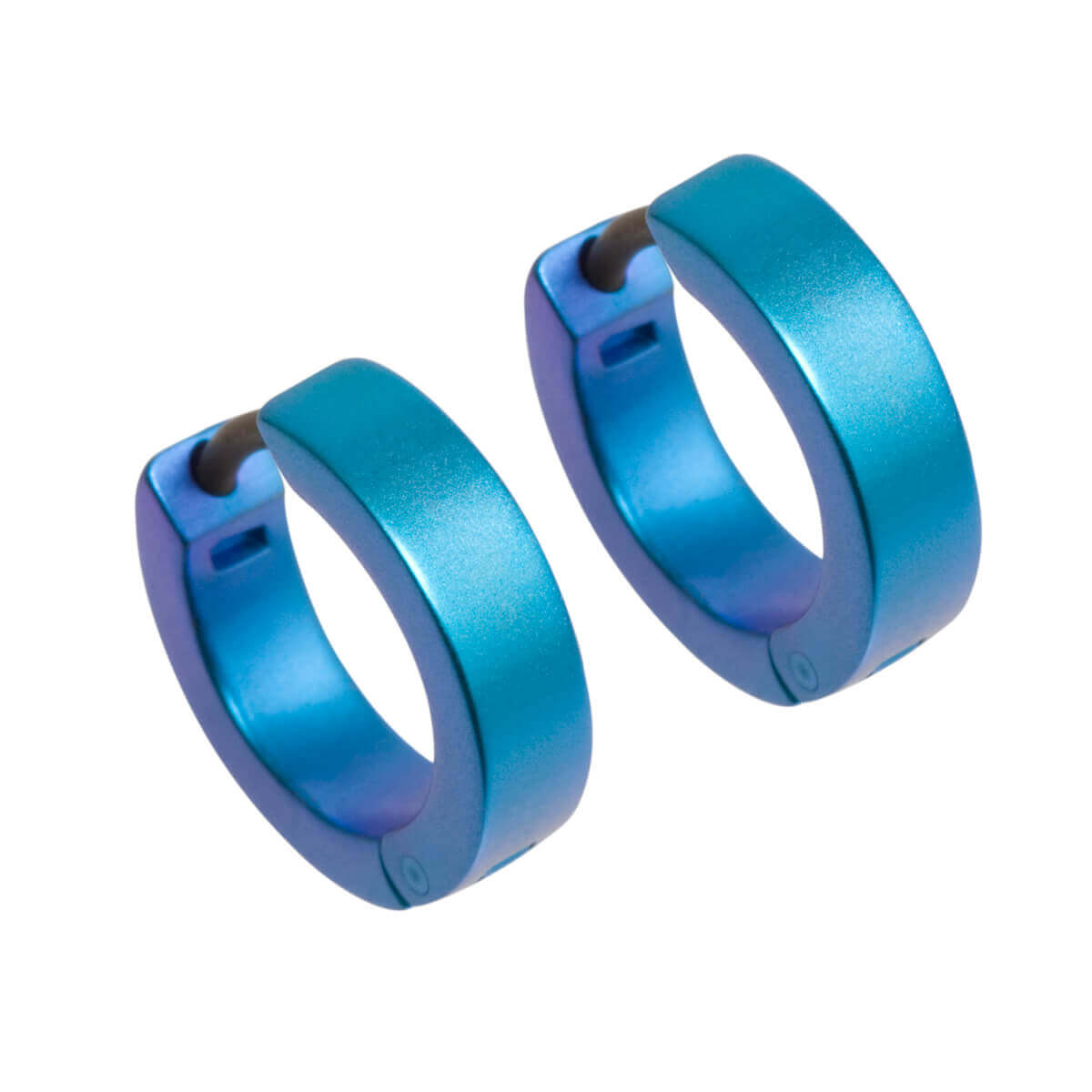 Titanium Small Hinged Hoop Earrings - Blue/Green Tones