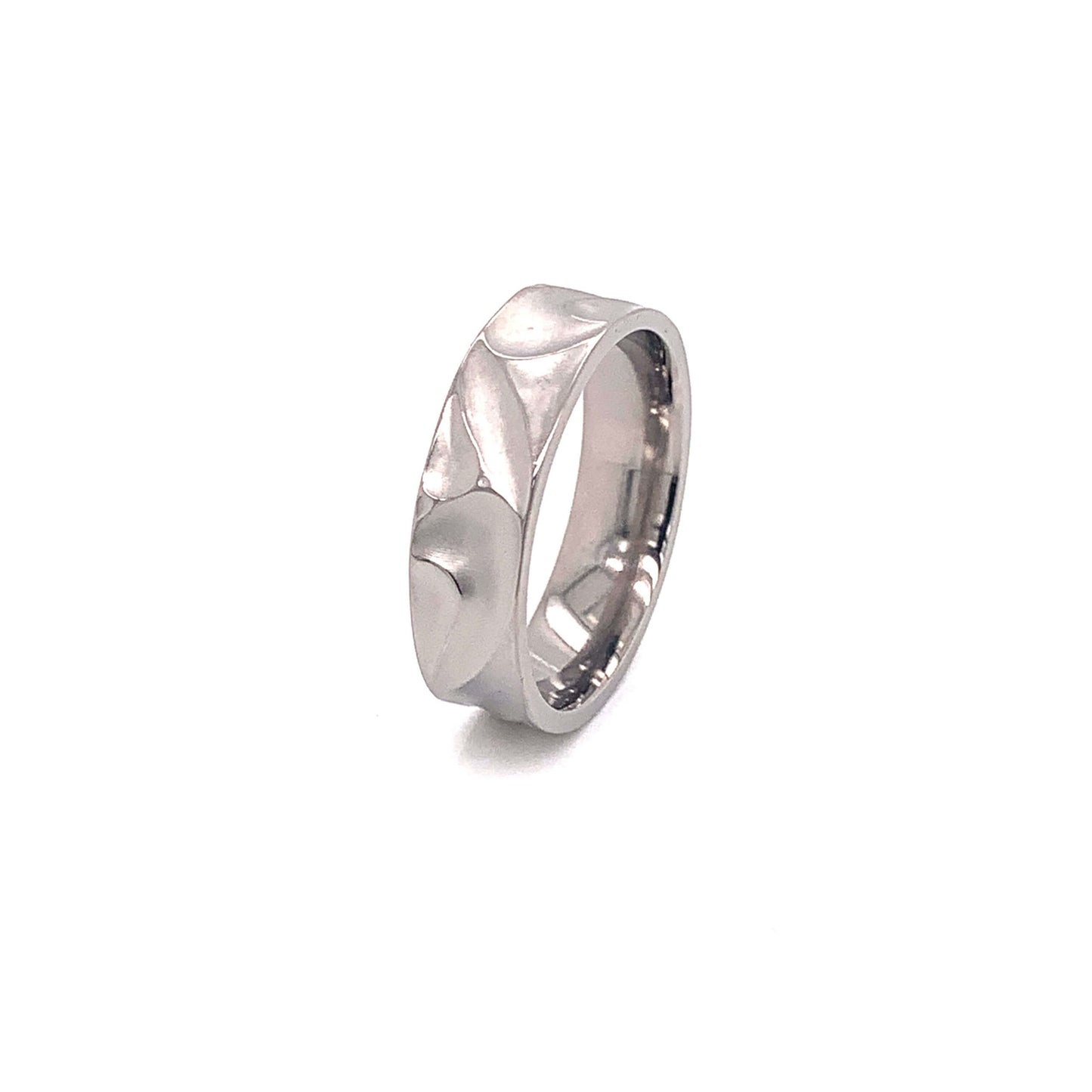 Titanium Carved Waves Ring