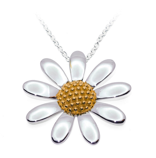 Silver X-Large Daisy Pendant