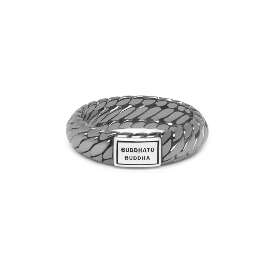Ben XS Black Rhodium Silver Shine Ring