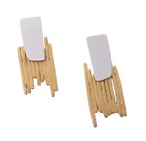 Diagram Stud Earrings, Silver/YGP