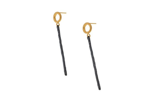 Circle and Stem Drops, Silver