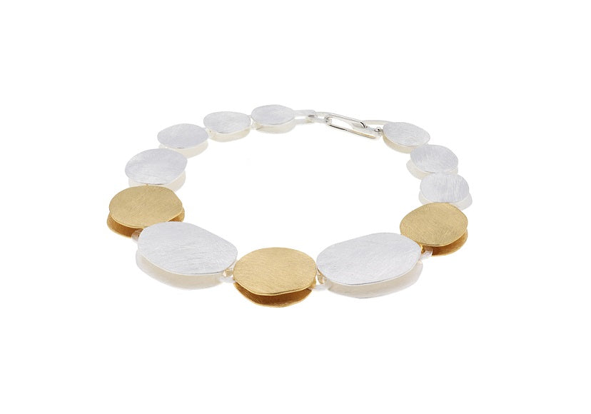 Pebbles Bracelet, Silver/YGP