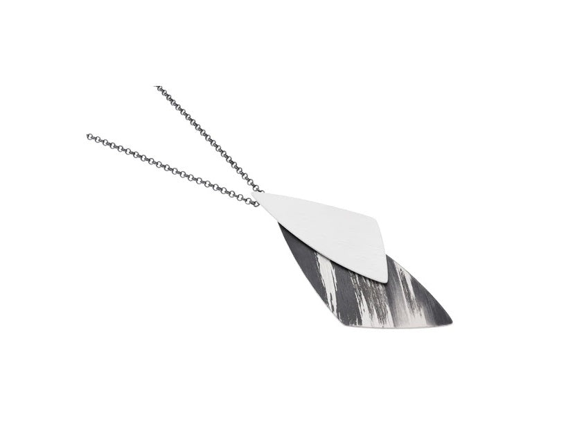 Triangles Pendant, Silver/Oxi