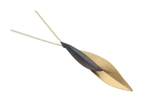 Leaves Pendant, Brown/YGP