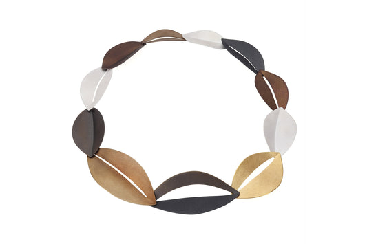 Bazylia Necklace, Oxi/Brown/YGP