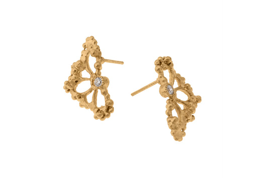 Elisabeth Stud Earrings, YGP/CZ