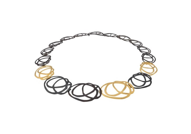 Atom Necklace, Brown/Oxi/YGP