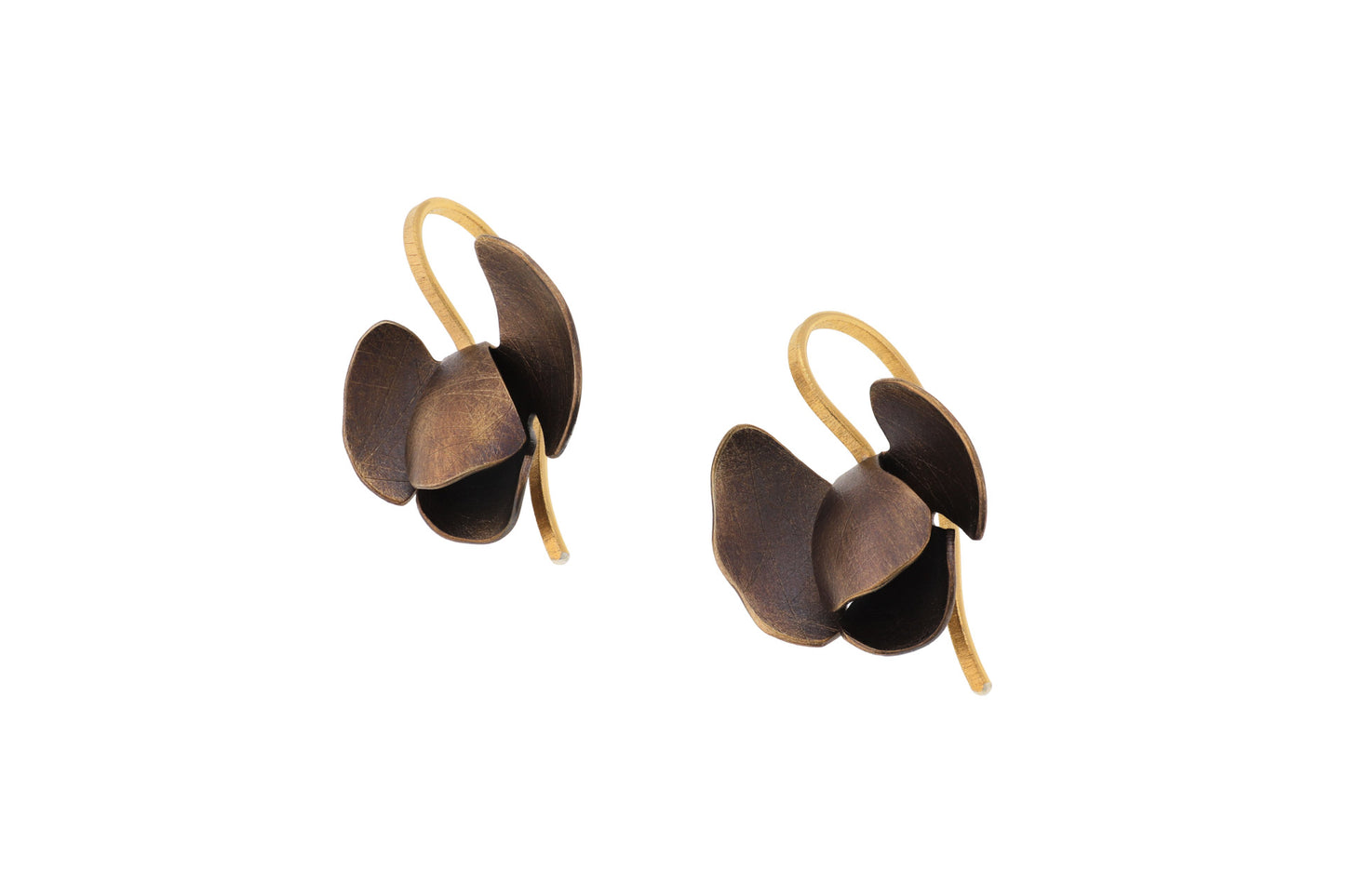 Orchid Earrings, Brown/YGP