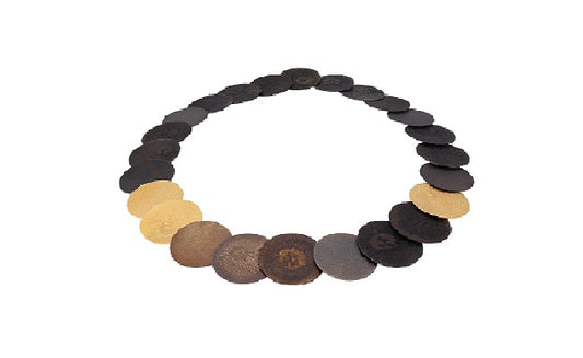 Moon Necklace, Brown/YGP