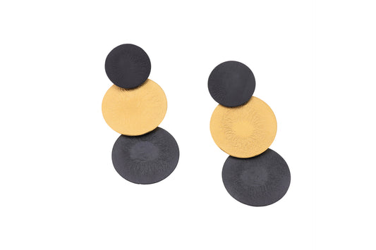 Moon Drop Earrings, Oxi/YGP