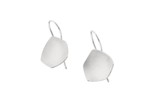 Silver Floral Drop Hook Earrings