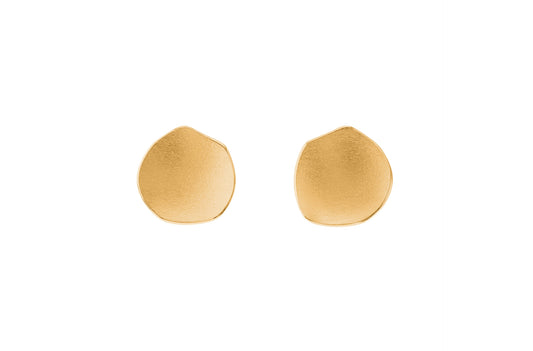 Gold Finish Floral Stud Earrings