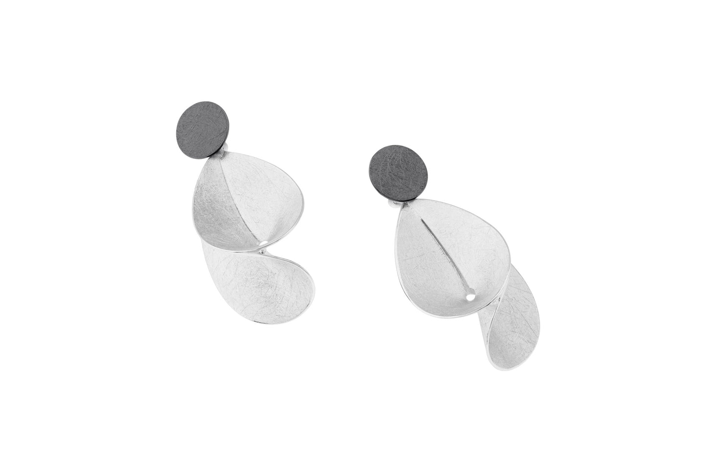 Silver Oxi Top Drop Earrings