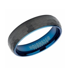 Tungsten Black IP Hammered Ring
