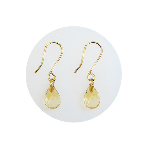Gold Gemstone Drop Earrings