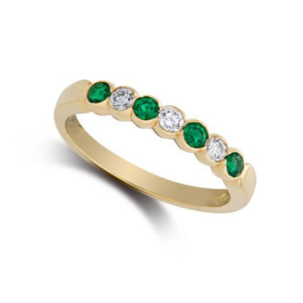 Emerald And Diamond Eternity Band