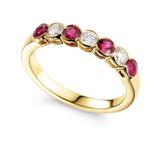 Ruby And Diamond Eternity Band