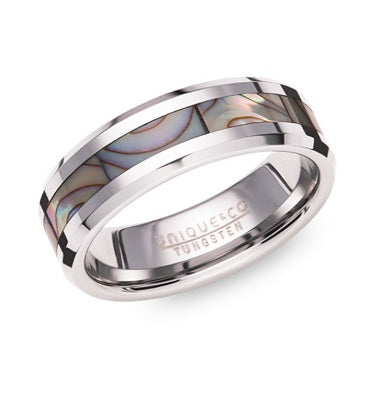 Tungsten Abalone Shell Ring
