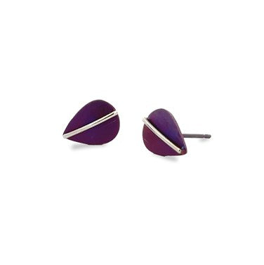 Titanium Leaf Studs - Mulberry