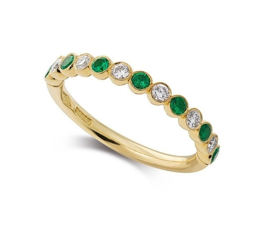 Emerald And Diamond Eternity Band