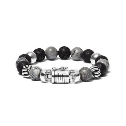 Spirit Bead Grey Picasso Jasper Bracelet