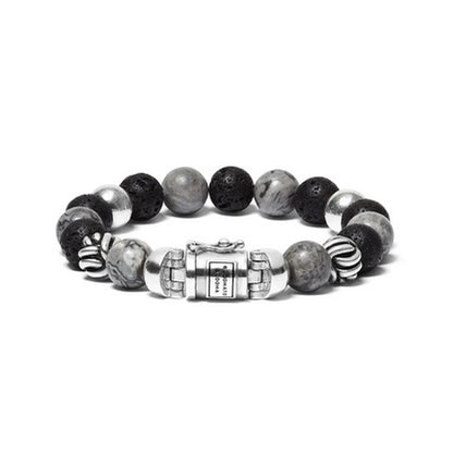 Spirit Bead Grey Picasso Jasper Bracelet