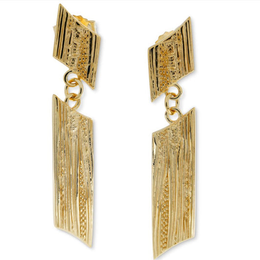 Strandcore Drop Earrings, Gold Finish