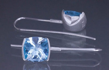 Silver and Blue Topaz Drop Earrings