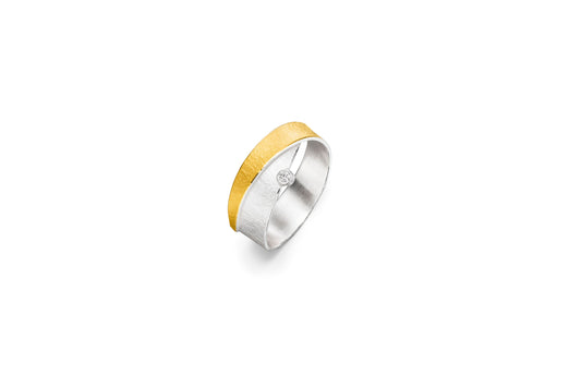 Silver and Gold Diamond Wrap Ring