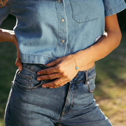 Opalite and Silver Bracelet, Gold finish