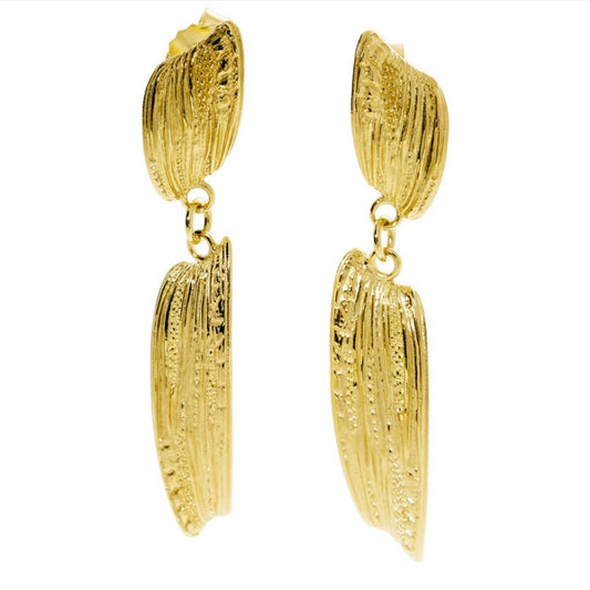 Strandcore Drop Earrings, Gold Finish